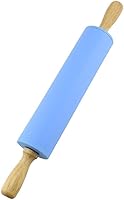 NASNAIOLL Silicone Rolling Pin with Wooden Handles - Non-Stick Dough Roller for Pastry, Pizza, Fondant, Cookies & Baking