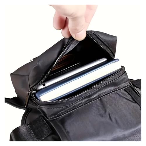 Pochette pour homme grise avec sangle réglable et double attache de sécurité