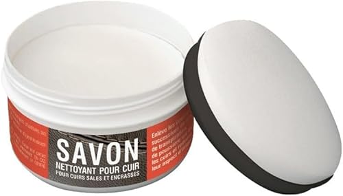 Laco - Savon Nettoyant Régénérant, Pot de 250ml, Nettoyage des Cuirs Sales et Encrassés, Entretien du Cuir, Non toxique, Inodore, Éponge comprise