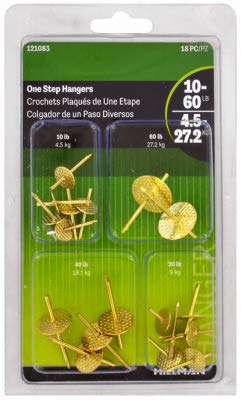 Image of One Step Picture Hangers, 18-Pc.