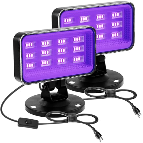 Lumière noire 395nm puissante avec ce lot de 2 spots extérieurs LED