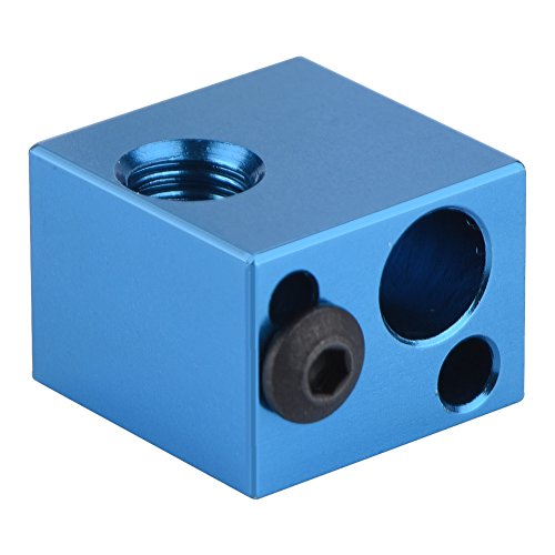 Accesorios de Impresora 3D Bloque Calefactor de Extremo Caliente de Aluminio con conexión roscada Interna: Rojo y Azul(Azul)