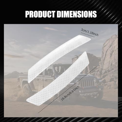 Image of 2PCS Car Reflective Trim Side Marker Stickers, Side Reflectors for Car, Anti-Collision Automatic Bumper Fender Stickers, Auto Exterior Accessories Reflector Guard Fit Cars (White, 4PCS)