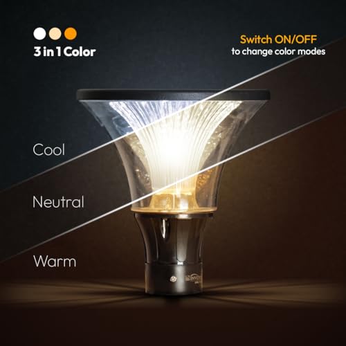 Image of INVENTAA Prisma 12W LED 3-in-1 Color (Warm, Neutral, Cool) Light for Home Gate | Rustproof Gate Lamps for Outdoor Compound, Garden, Patio Piller Lights Gate Lights for Outdoor Waterproof