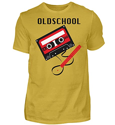 T-shirt pour homme Oldschool Tape or jaune taille S en coton premium