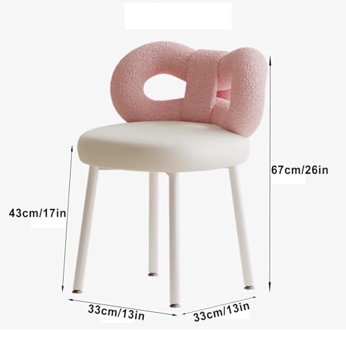 Silla de tocador de terciopelo con lazo trasero y patas elegantes para salón de estética 3