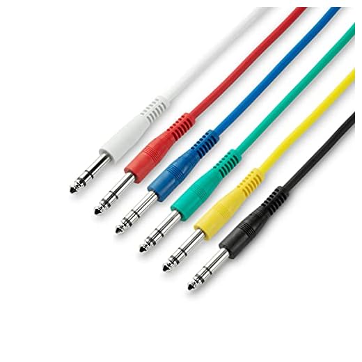 Adam Hall Cables 3 STAR BVV 0090 SET - Juego de 6 cables de conexión de 6,3 mm Jack Stereo 0,90 m