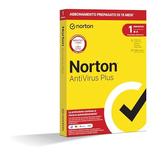 Norton Antivirus Plus 2025, 1 dispositivo,15 mesi rinnovo automatico,prodotto fisico