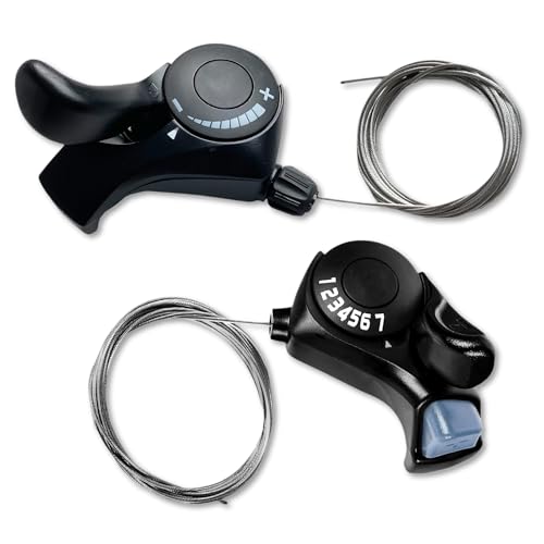 HUGJEPTTY 7 Speed Shifter3X7 Thumb Gear Shifters One Pair TX-30 Lever and SetShift LeverTransmission Bike Gear Shifter Bike Parts Accessories Outdoor Mountain Bicycle for Road City Mountain Bike