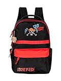 Mochila de Costa masculina Escolar Juvenil One Piece by Luxcel Ref 49431 (VERMELHA)