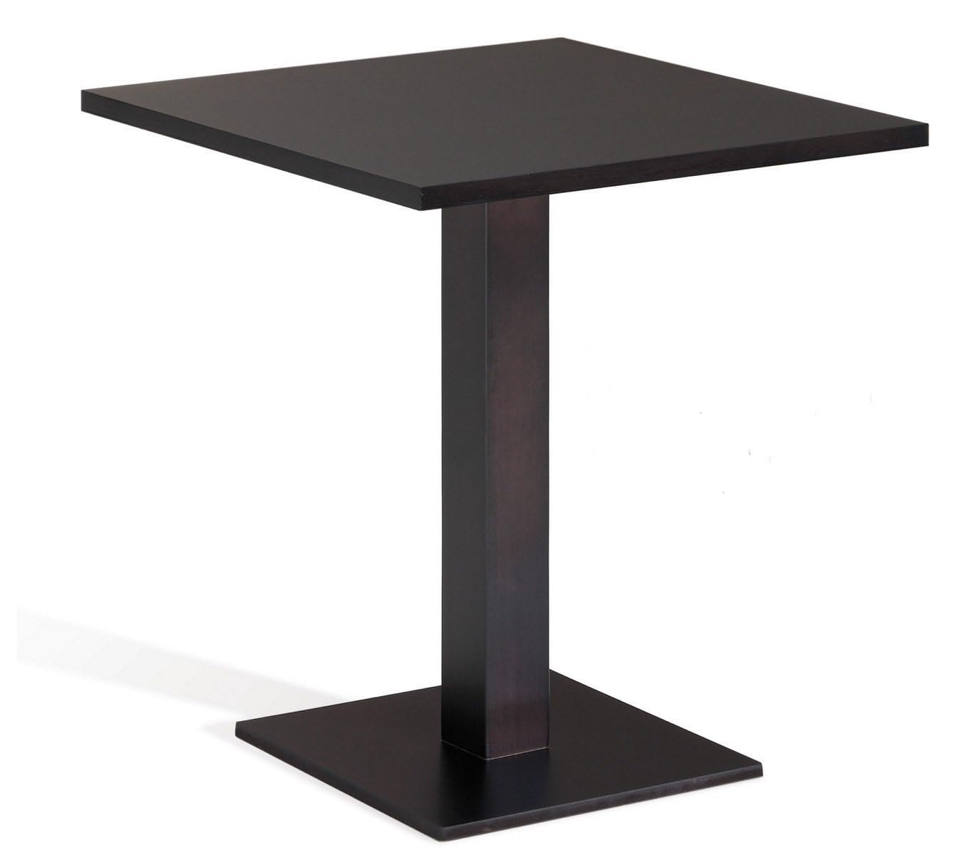 Mesa para Bar | Mesa de Madera Cuadrada MELAMINA | 70 x 70 x 76 cm | Modelo Alabama Thin | Incluye Pie Central de Hierro Estilo Industrial o Nórdico (70X70, Negro)