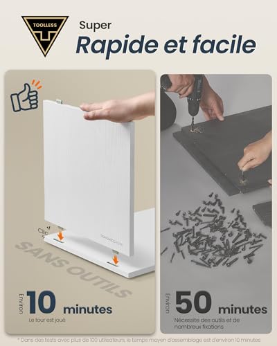 Table de chevet sans outils SONGMICS pour un assemblage ultra-rapide en quelques minutes
