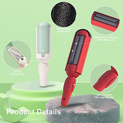 2 Stück Fusselrolle Tierhaare Wiederverwendbare Tierhaarentferner-Bürste für Katzenhaare und Hundehaare leicht zu reinigen Haustierfellentferner Bürsten für Kleidung, Teppich & Sofa