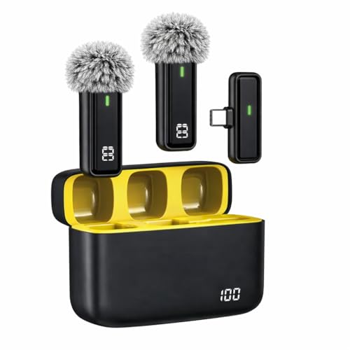 Image of Primate 2-in-1 Wireless Lavalier Microphone for iPhone & Android, 50m Stable Transmission, 6H Battery Life, Plug & Play Auto Pairing, Mini Mic for Video Recording, Live Streaming & Podcasts