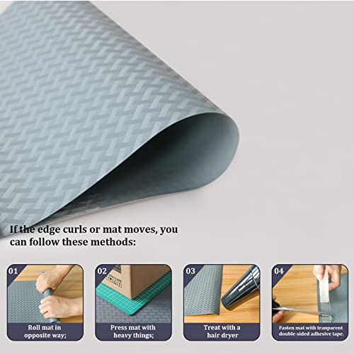 Hersvin Shelf Liners 20 In X 20 Ft Eva Drawer Mats, Non-Adhesive Cupboard Pad, Kitchen Cabinet Lining Fridge Cushion (Gray/Crossed Stripe, 50.8X610Cm) #TOP6