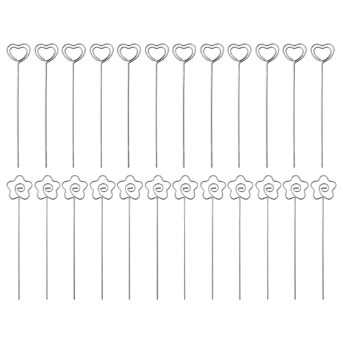 24pièces Porte Photo Mémo,Mémo Clips en Métal,Porte-Cartes en Forme de Coeur,Pinces à Photos en Forme de Fleur,pour Décorer des Photos lors de Mariages ou de...
