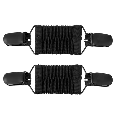2Pcs Dress Clips Back Cinch Elastic Waist Cincher Clip for Tightening Clothes Adjustable Collar Clips for Shawls Cardigan Shirt Sweaters (Black