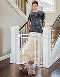Babelio Clear Baby Gate, 29'-40' Door for doorways, Auto Close for Dog/Pet, Modern Acrylic, Elegance Meet Safety, Pressure Mounted for Child, White