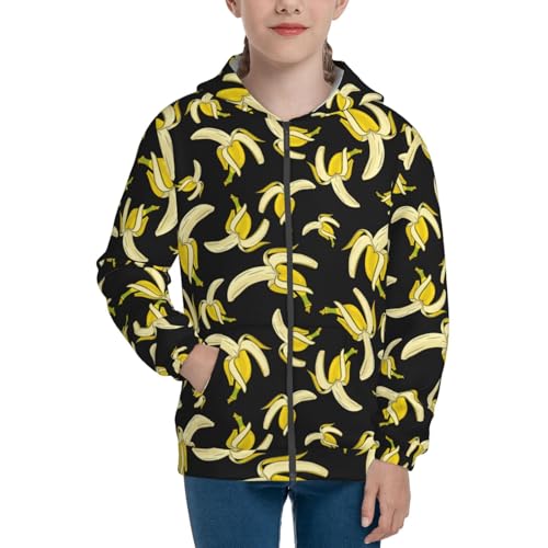 Banana Kids Pullover Hoodies Boys Zip Up Sweatshirts Girls Athletic Clothes with Pocket3