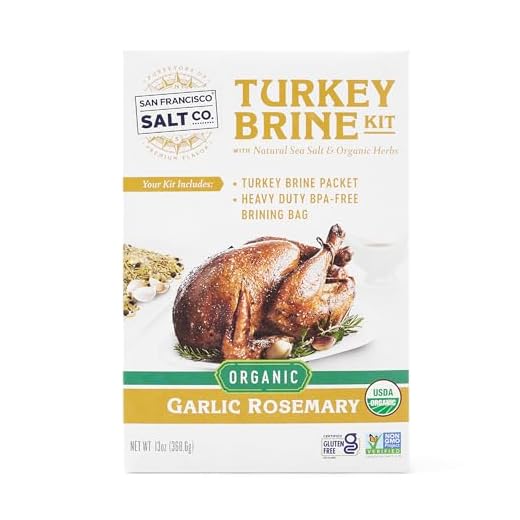 Organic Turkey Brine Kit - 16 oz. Garlic & Herb with Brine Bag by San Francisco Salt Company