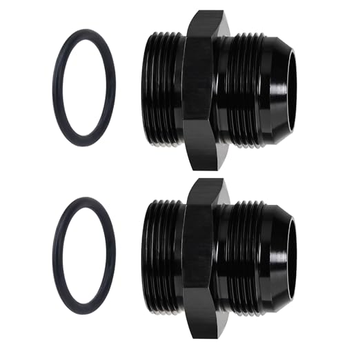 Image of EVIL ENERGY 20AN Flare to 20AN ORB Male Fuel Rail Adapter Fitting Black 2PCS