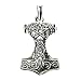 Produktbild Germanenschmuck Thors Hammer mit Pentagramm Anhänger (Kettenanhänger in Silber) | 925 Sterling Silber Veredelung