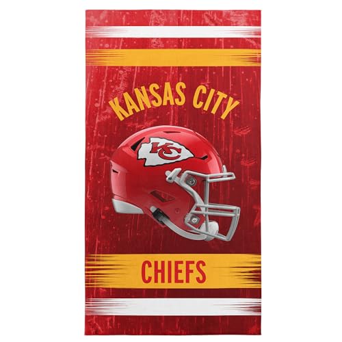 Image of Northwest NFL Kansas City Chiefs Microfiber Beach Towel, 30 x 60 Inches - Quick Dry, Sand Resistant, Lightweight, Highly Absorbent, Blitz Design