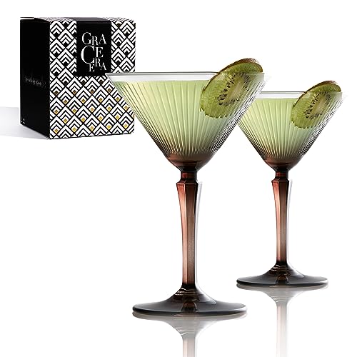 GRACE ERA Rituals Martini Glasses Set Cocktail Glass Set Premium Glassware Set, for Bar Martini...
