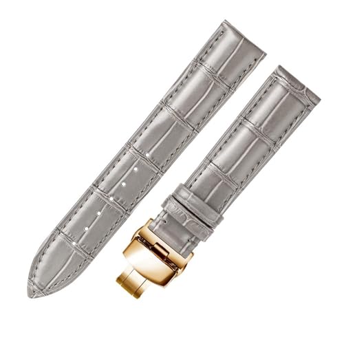 Bracelet de montre en cuir véritable résistant avec boucle en acier de 14mm à 21mm