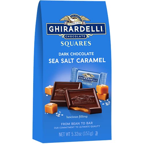 Ghirardelli Dark and Caramel Sea Salt, Chocolate Squares,5.32oz,4 Count