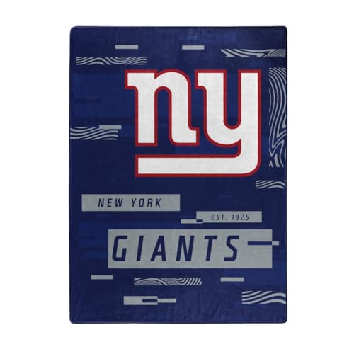 NORTHWEST ENTERPRISES NFL Digitize Design Plush Raschel Thow Blanket 60x80 (New York Giants)