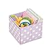 mDesign Soft Fabric Polka Dot Dresser Drawer and Closet Storage Organizer, Bin for Child/Kids Room, Nursery, Playroom, Bedroom, 2 Pack - Light Purple/White