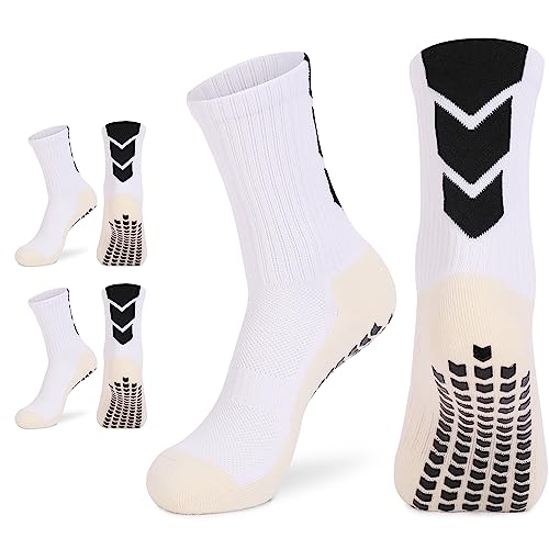 Soccer Socks - Anti Slip Youth & Mens Pairs - Hospital, Pilates & Running Athletic Socks