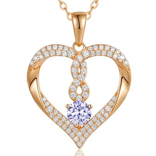 LOUISA SECRET Infinity Heart Necklaces for Women, Gold Plated and 925 Sterling Silver Forever Love Pendant Necklaces, Birthday Anniversary Jewelry Gift for Her Wife Mom