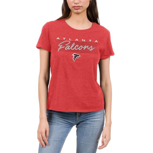 Atlanta Falcons Retro Script Lines - NBA Women's Short Sleeve Fan T-Shirt