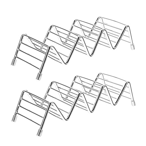 Cabilock Stainless Steel Taco Racks 2 Pcs Taco Stands Display Holders Ideal for Restaurants Parties