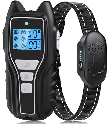 Dog Shock Collar with Remote Control – Shock Collar for Dogs 15–120 lbs, 2000FT Long Range Dog Training Collar with Remote IPX7 Waterproof Rechargeable 4 Safe Modes for Small Medium Large Dogs Blk