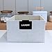 Tidy Style 10 Pack Metal Basket Bin Labels Clip On Holders for Storage Bins, Bin Clips for Organizing Pantry, Home, Bathroom (White, Black, or Vanilla), 3.5” x 2.5”