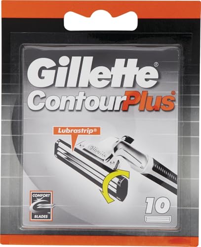 Gillette ContourPlus Rasierklingen für Rasierer Herren, 10 Ersatzklingen für Nassrasierer mit...