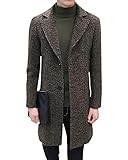 Manga larga. Hombre Trenca Delgado Caliente Abrigo Parka Chaqueta Pea Coat Chaquetón De Negocios Verde del Ejército M