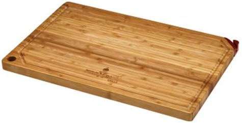 FIREDISC - Premium 100% Bamboo Wood Cutting Board Block - with Knife Sharpener - Juice Grooves