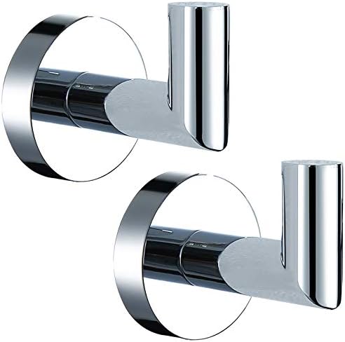 SWHYGER 2 Pack Towel Hooks,Chrome Polished Finish SUS304 Stainless Steel Coat Robe Clothes Hook Wall Hook Holder for Bathroom Kitchen Garage Heavy Duty Wall Mounted,96018-8CH.
