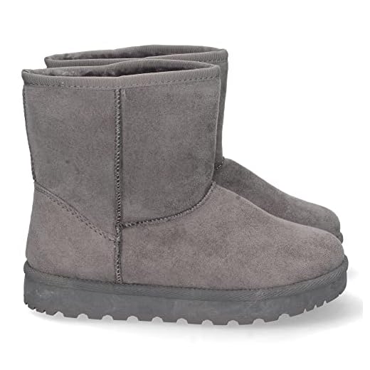 shoes&blues.es 69592-Botin Australiano para Mujer, Comodo y Caliente, Forrado el Interior con Pelo, Sin Cierre, Otono Invierno 2022. Talla 36 Gris