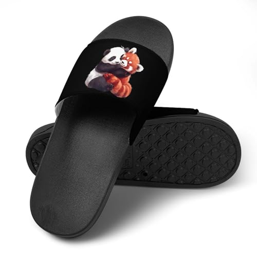 Panda Hugging Red Panda House Sandals Non-Slip Bathroom Slippers Beach Summer Shoes for Men Women4