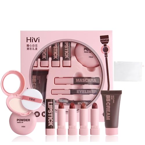 Makeup Sets – All-in-one Makeup Set Gift – Travel Makeup Kit – Portable Makeup Present Set for Beginners Include Lipstick, Foundation, BB cream, Mascara, Eyeliner and Eyebrow Pencil Cosmetic