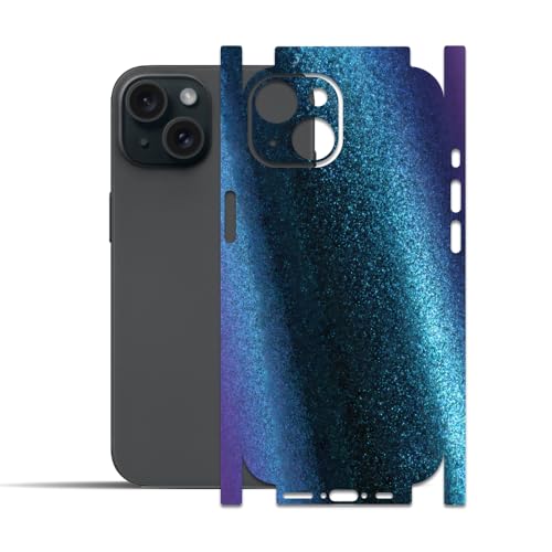 Protector antiarañazos iPhone 15 vinilo 3D efecto camaleón morado IPG 2
