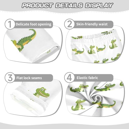 Crocodile Cartoon Animal Girls Casual Leggings for Kids Printed Long Pant Bottoms Stretch and Soft3
