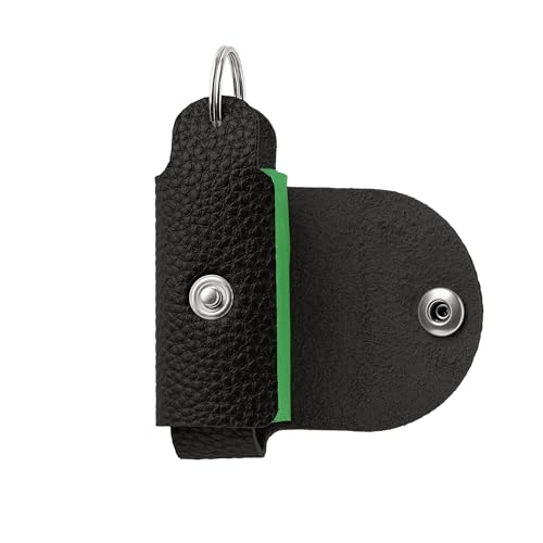 HUNTER Kotbeutelspender SOFIA, Farbe: schwarz, vegan, hochwertiges Kunstleder, Rindnappa-Optik, mit Schlüsselring, leicht zu öffnen, Made in Germany