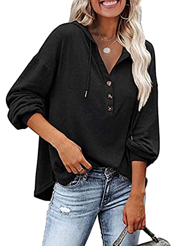 Famulily Sweatshirt Damen Baumwolle Warm Winter Kapuzenpullover Schwarz XL Cover