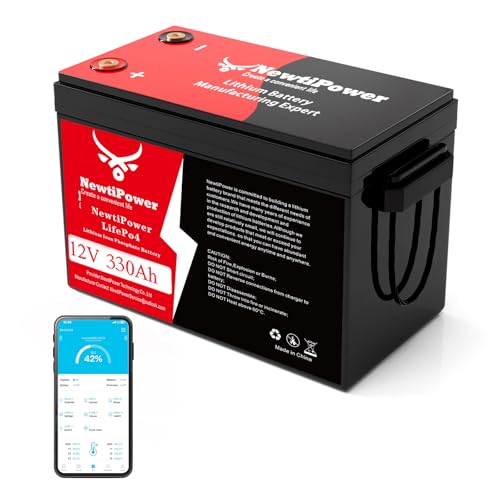 12V 330Ah Lithium LiFePO4 Battery with 200A BMS Grade A Cells Deep Cycle Rechargeable Battery,10000+ Cycles,Perfect for Golf Cart,Off Grid Applications